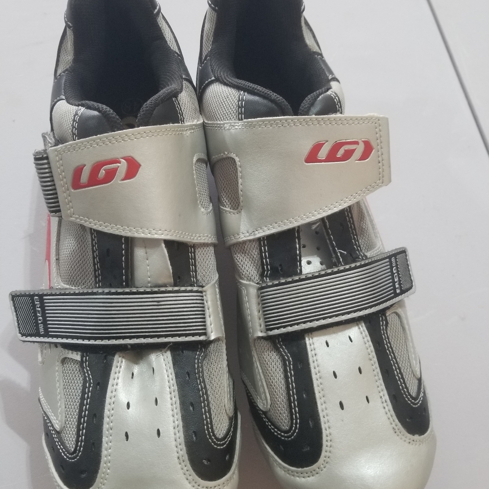 Men's Louis Garneau ErgoAir Cycling Shoes size US 13.5 EUR 48  gray w/ red